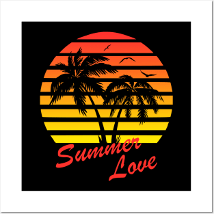 Summer Love Tropical Sunset Posters and Art